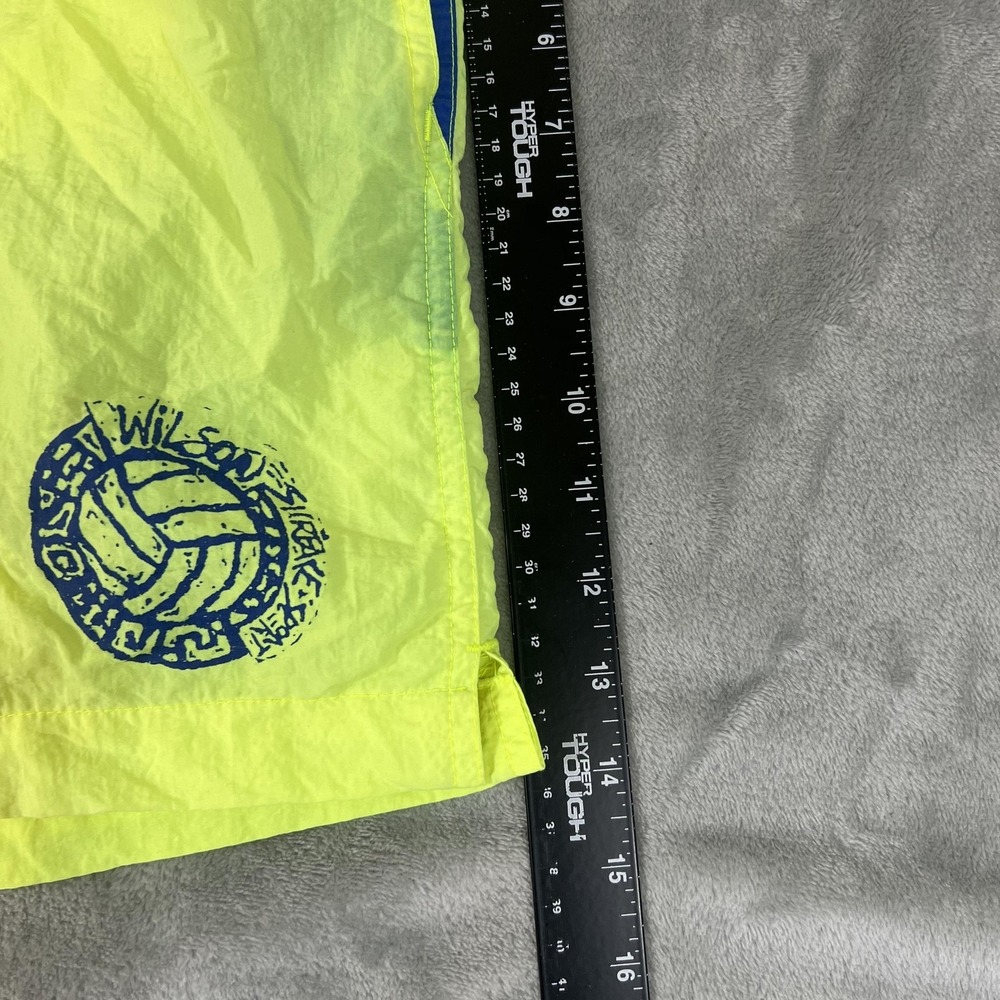 Vintage Wilson Shorts Mens 40 Yellow Swim Trunks Surface Sport Volleyball 90s - Picture 10 of 10